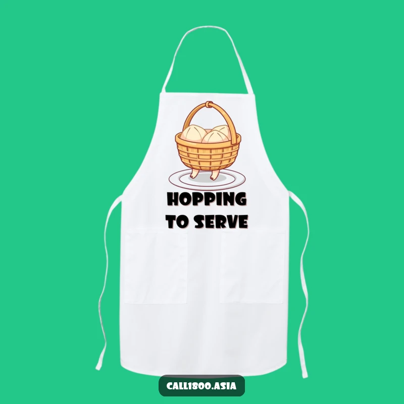 Funny Dim Sum Basket Hopping Apron: Cook with Cartoon Cheer and Style!