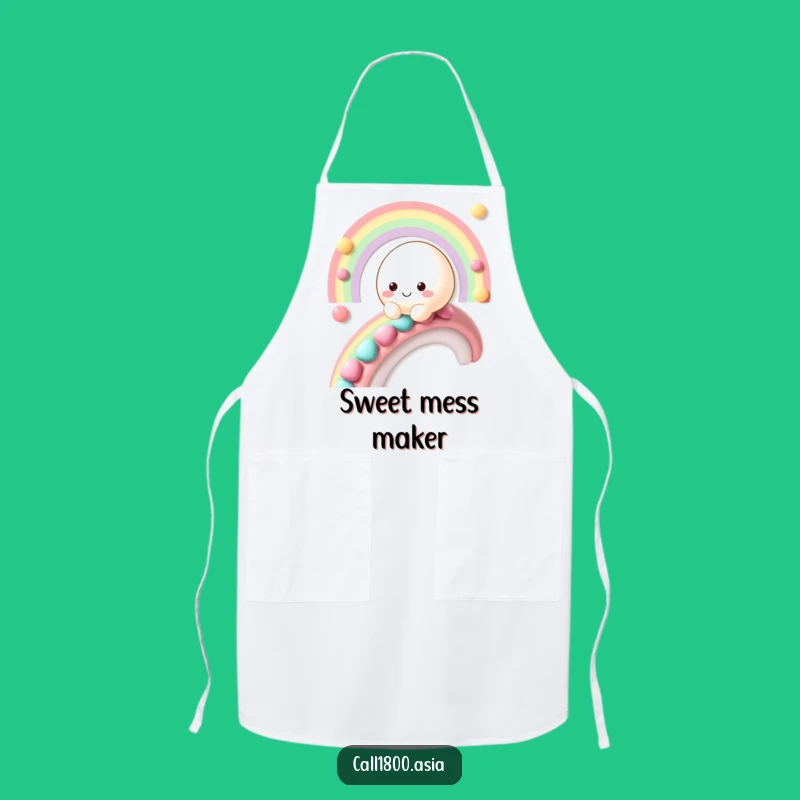 Funny Mochi Rainbow Apron: Hilarious Kitchen Wear for Sweet Cooks