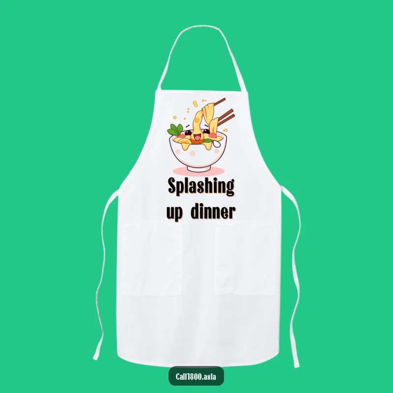 Funny Wiggling Ramen Apron: Cook with Noodle Character and Fun!