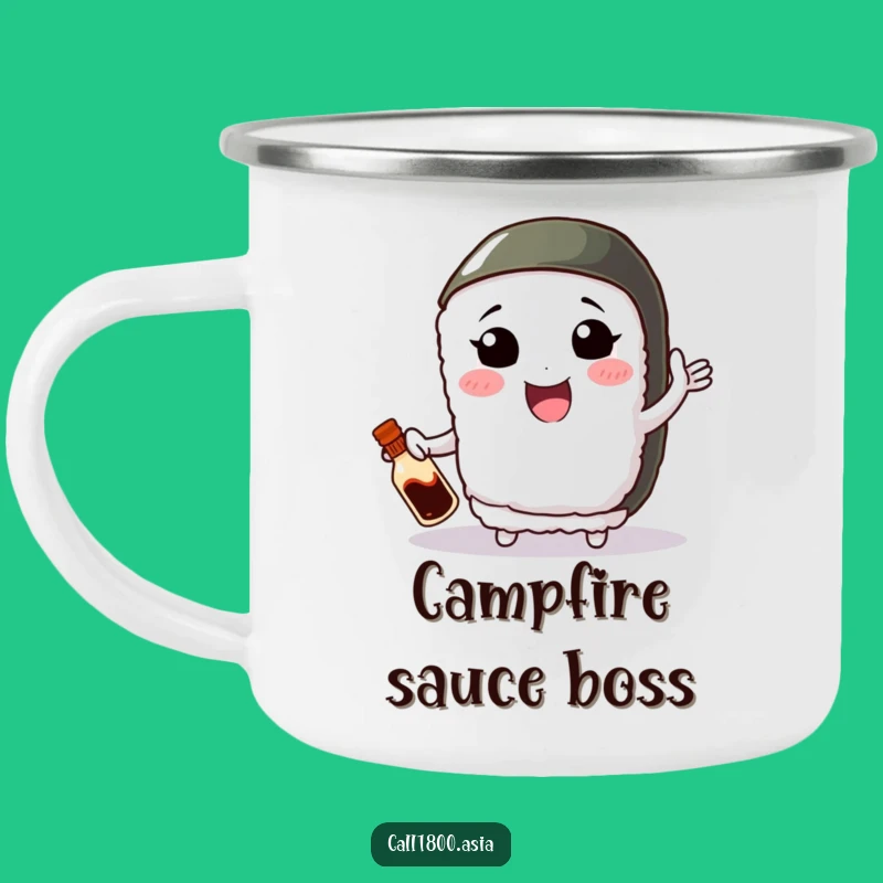Funny Juggling Sushi Camping Mug: Adventure Fuel with Culinary Fun!
