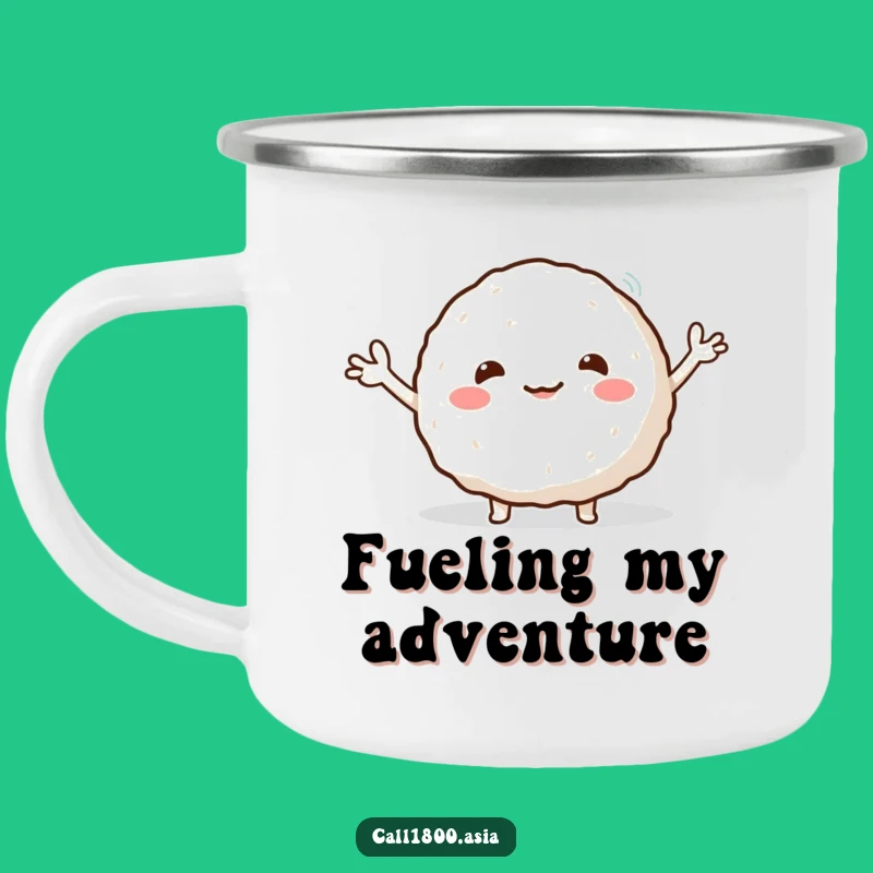 Funny Rice Ball Wave Camping Mug - Durable Cheer, Cute Funny Gift for Outdoors