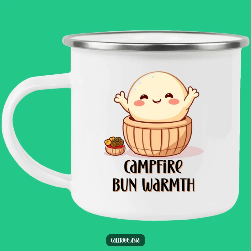 Funny Bao Bun Waving Camping Mug: Cheerful Sips on Every Adventure!