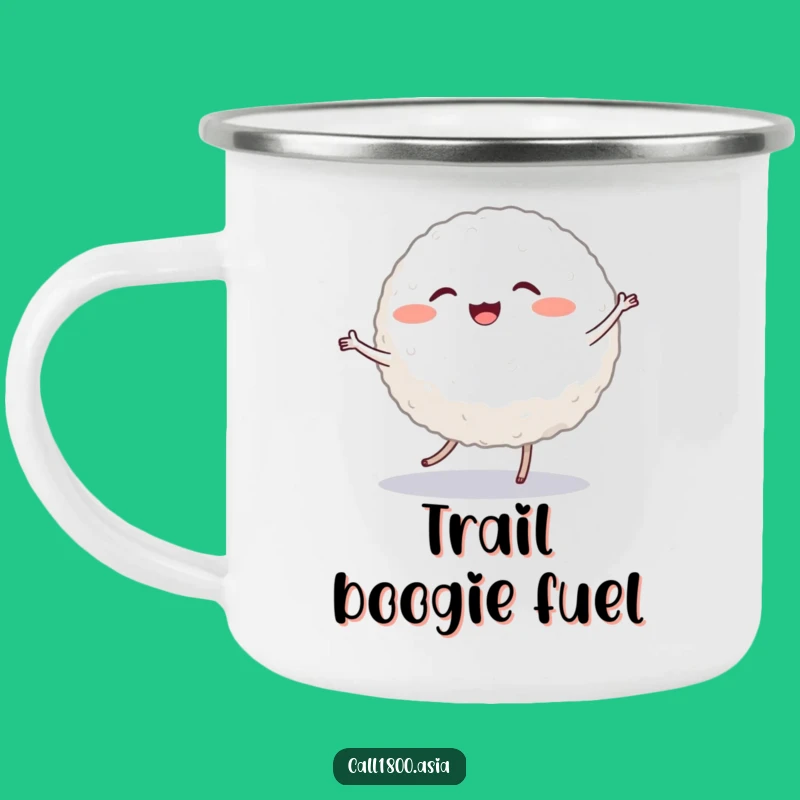 Funny Dancing Rice Ball Camping Mug: Adventure Fuel with Character!