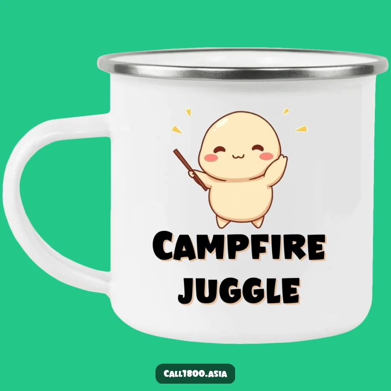 Funny Dumpling Camping Mug - Adventure Fuel with Juggling Joy