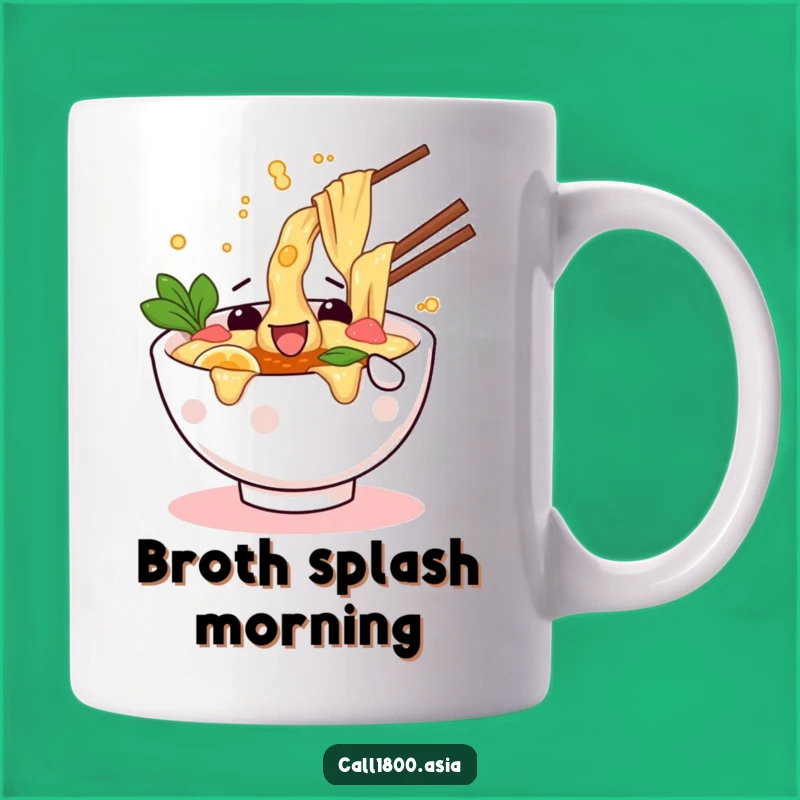 Funny Wiggling Ramen Mug: Splashy Character Fun for Your Morning!