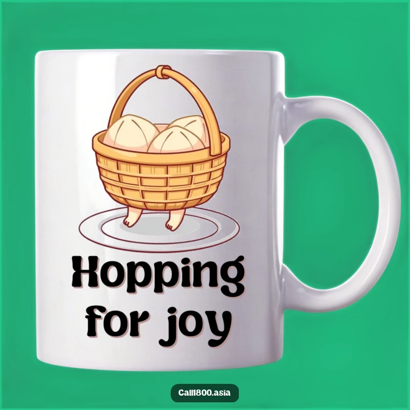 Funny Dim Sum Basket Hopping Mug: A Cheerful Cartoon Treat for Your Day!