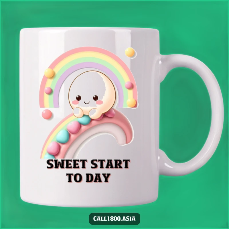 Funny Mochi Rainbow Mug: Hilarious Sweet Treat Gift for a Sugary Smile