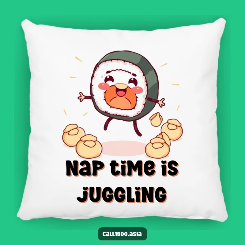 Funny Sushi Roll Juggler Pillow: Comfy Cartoon Cushion for Laughs!