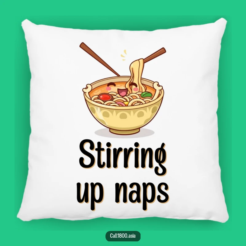 Funny Ramen Bowl Stirring Pillow: Soft Cartoon Comfort for Noodle Lovers!