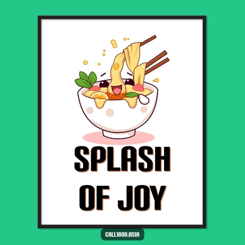 Funny Wiggling Ramen Digital Art: Instant Splashy Character Decor!