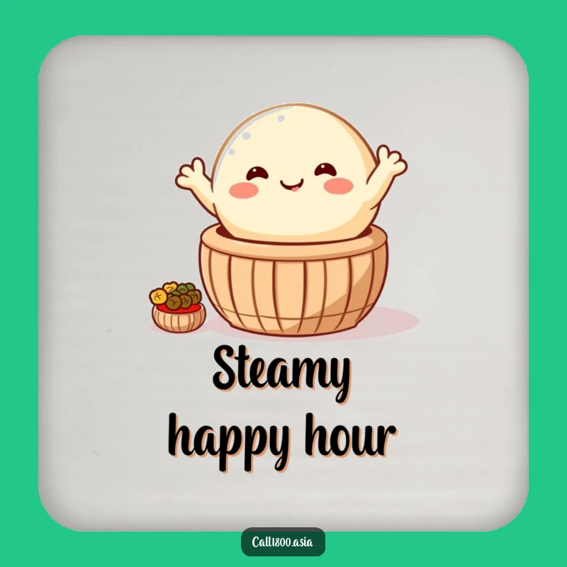 Funny Bao Bun Waving Drink Coaster: Protect Surfaces with Cartoon Charm!