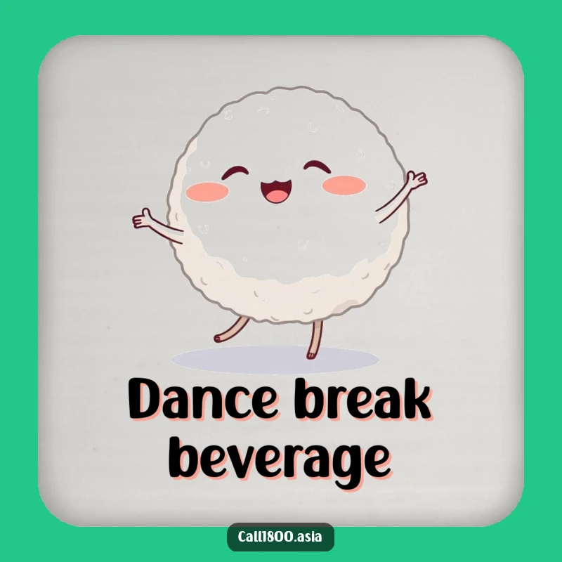 Funny Dancing Rice Ball Coaster Set: Protect Surfaces with Character!