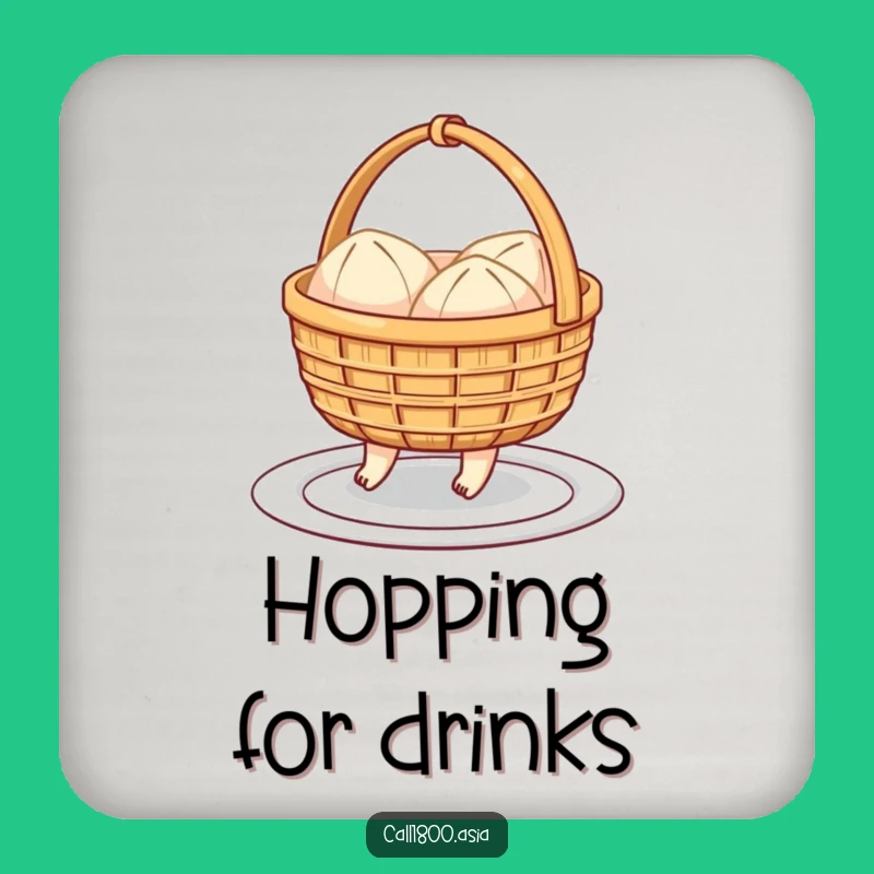 Funny Dim Sum Basket Hopping Drink Coaster: Protect Surfaces with Cartoon Charm!