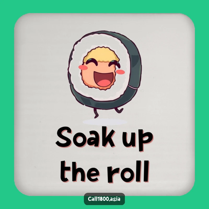 Funny Sushi Roll Coasters - Protect Surfaces with Playful Charm