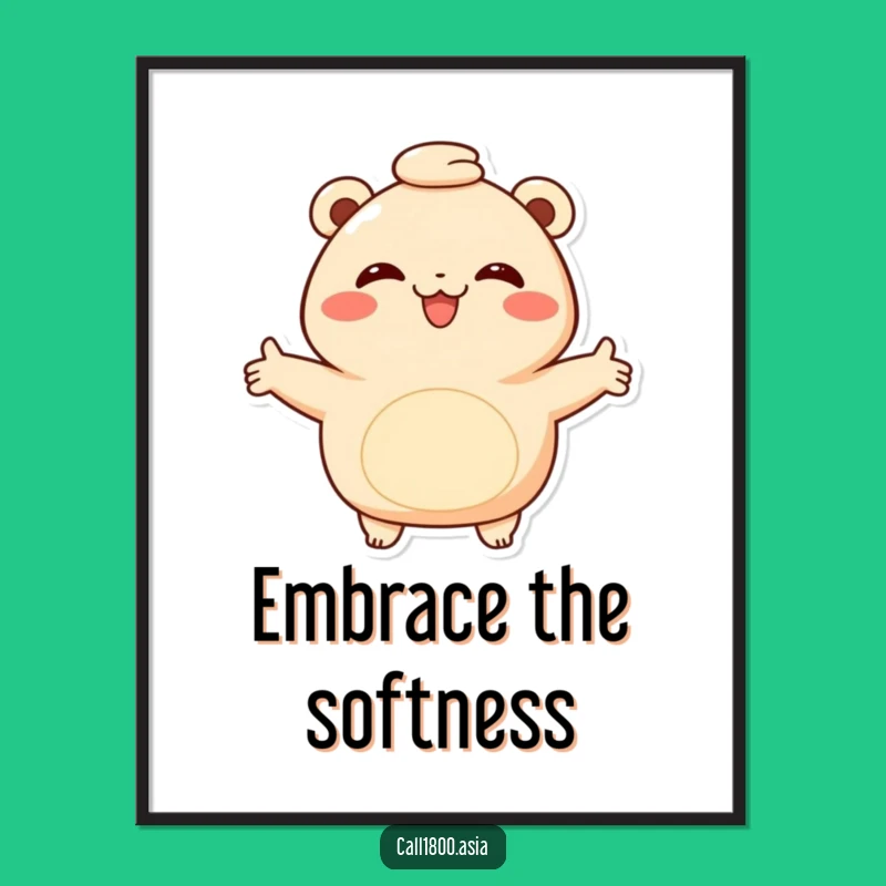 Funny Bao Bun Hug Poster - Whimsical Wall Art for Comfort Lovers