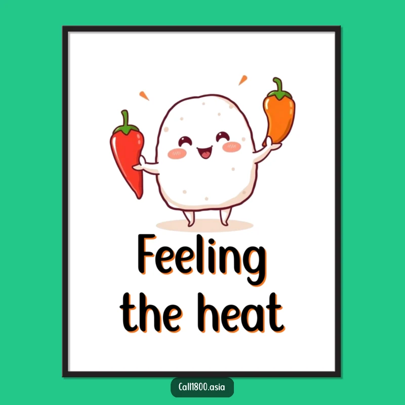 Funny Onigiri Juggler Poster: Hilarious Spicy Art for Your Kitchen or Den