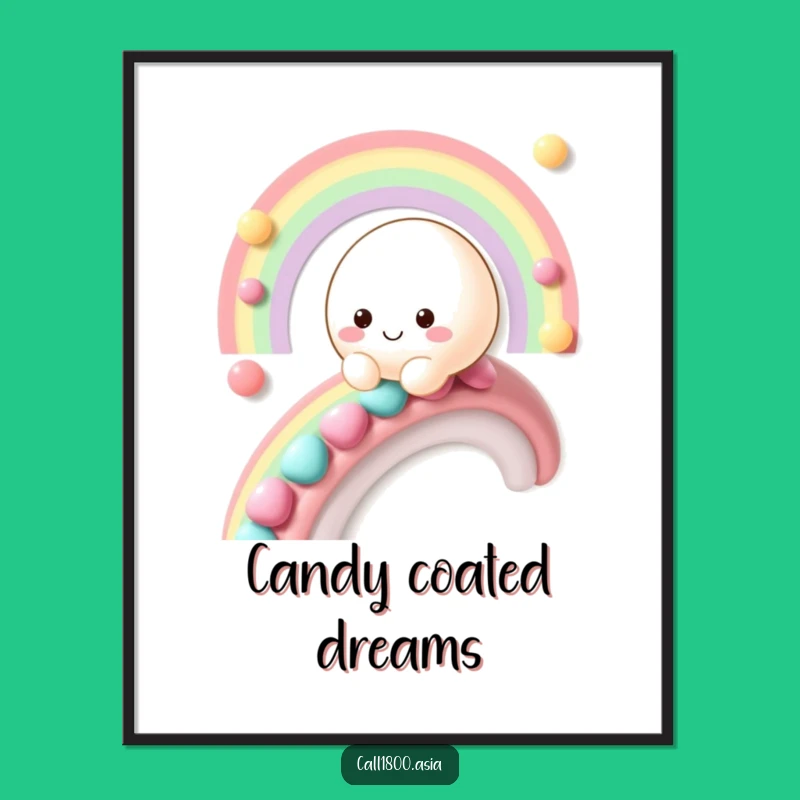 Funny Mochi Rainbow Poster: Hilarious Sweet Treat Art for Your Walls