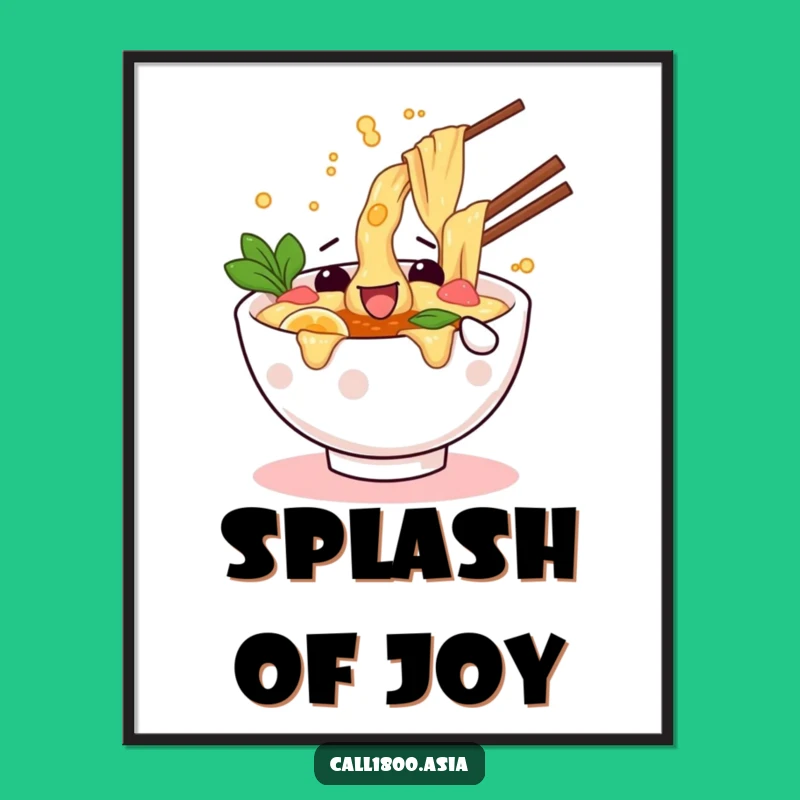 Funny Wiggling Ramen Poster: Splashy Character Art for Your Walls!