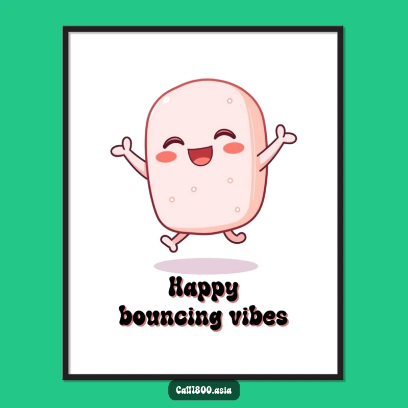 Funny Sticky Rice Cake Poster: Hilarious Joyful Art for Positive Vibes
