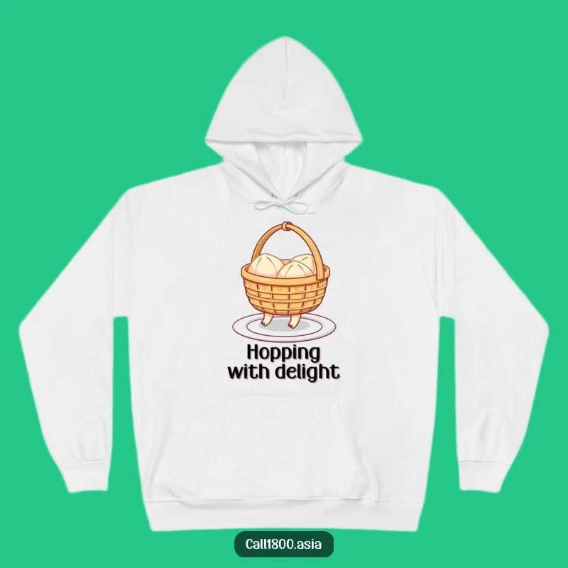 Funny Dim Sum Basket Hopping Hoodie: Cozy Cartoon Comfort and Cheer!