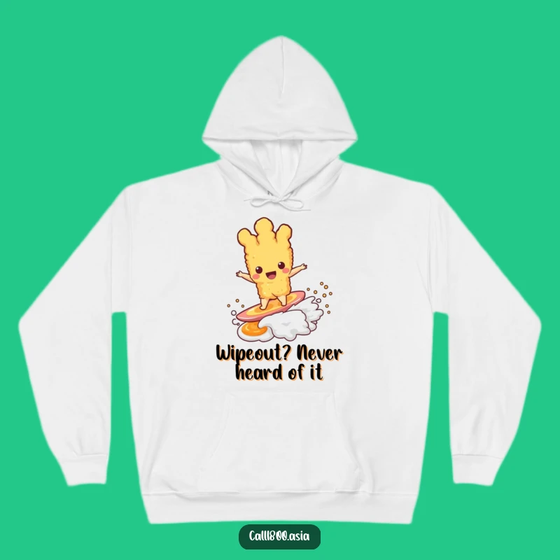 Funny Tempura Surfer Hoodie: Cozy and Hilarious Foodie Apparel for Chilly Days