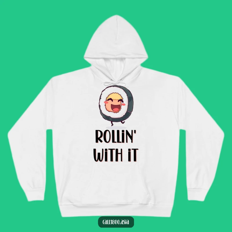 Cozy Funny Sushi Roll Hoodie - Warm and Humorous Gift for Foodies