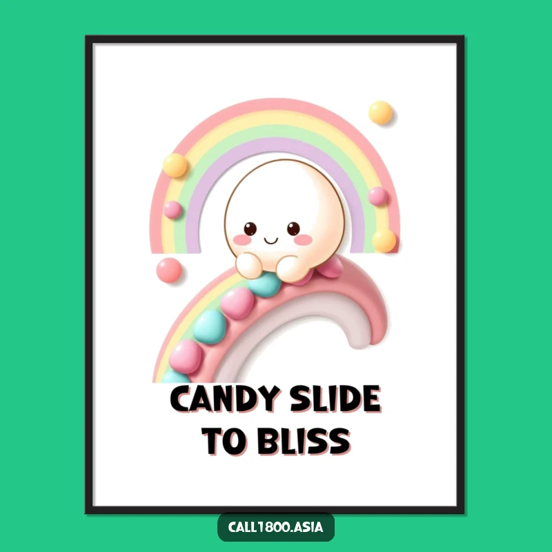 Free Printable Wall Art: Mochi Candy Rainbow, Whimsical & Funny Downloadable Art