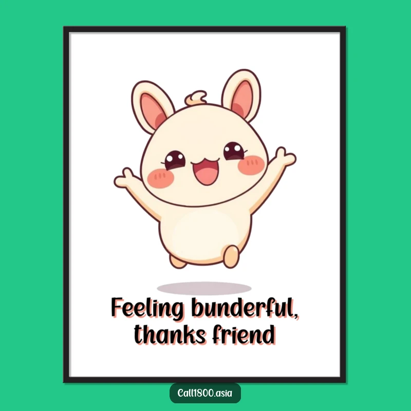 Funny Free Printable Wall Art - Leaping Bao Bun Foodie Decor Downloadable Gift