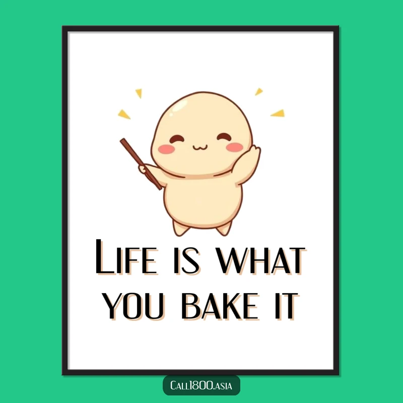 Free Printable Dumpling Art: Juggling Chopsticks, Funny Downloadable Decor Gift