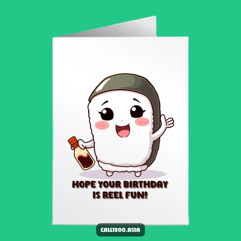 Free Printable Funny Sushi Birthday Card - Juggling Foodie Downloadable Gift