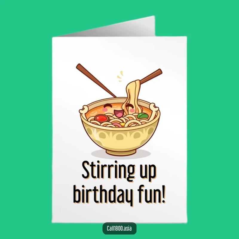 Free Printable Ramen Birthday Card: Playful Noodle Stirring Fun Downloadable Gift