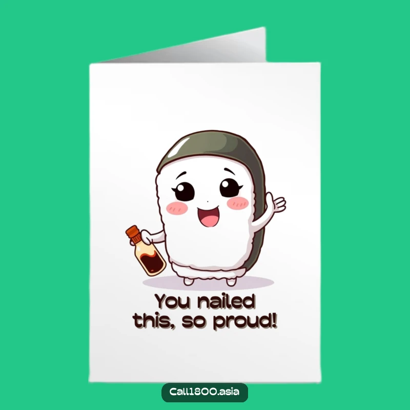 Free Printable Juggling Sushi Congratulations Card - Quirky Foodie Downloadable Gift