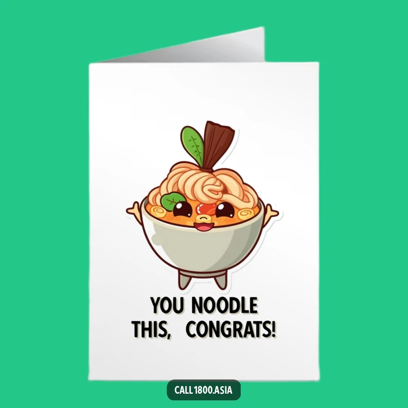 Free Printable Ramen Congrats Card: Bouncing Excitement, Humorous Downloadable Gift