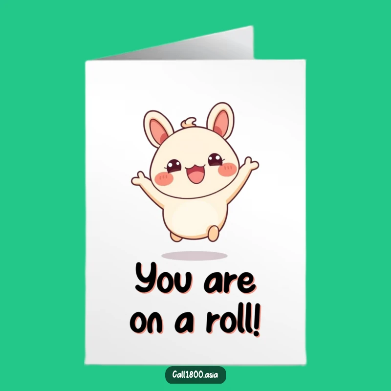 Free Printable Leaping Bao Bun Congratulations Card - Joyful Foodie Downloadable Gift