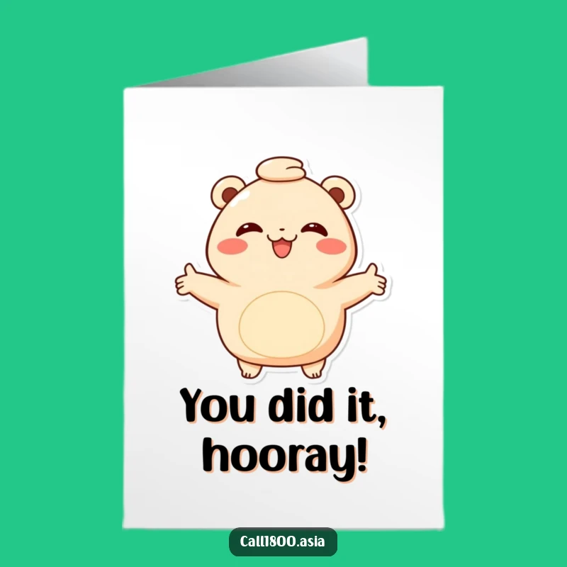 Free Printable Bao Bun Congrats Card: Warm Embrace, Humorous Downloadable Gift