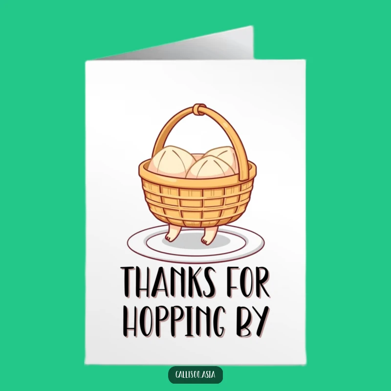 Free Printable Dim Sum Thank You Card: Hopping Basket Appreciation Downloadable