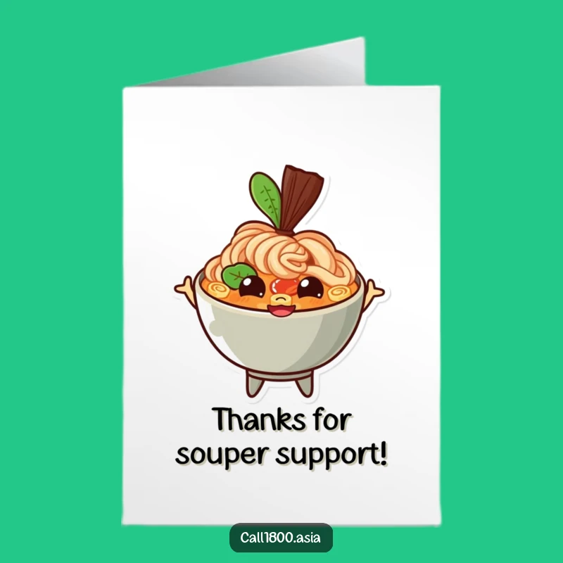 Free Printable Ramen Thank You Card: Bouncing Gratitude, Funny Downloadable Gift