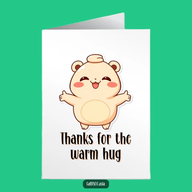 Free Printable Bao Bun Thank You Card: Warm Hugs, Funny Downloadable Gift