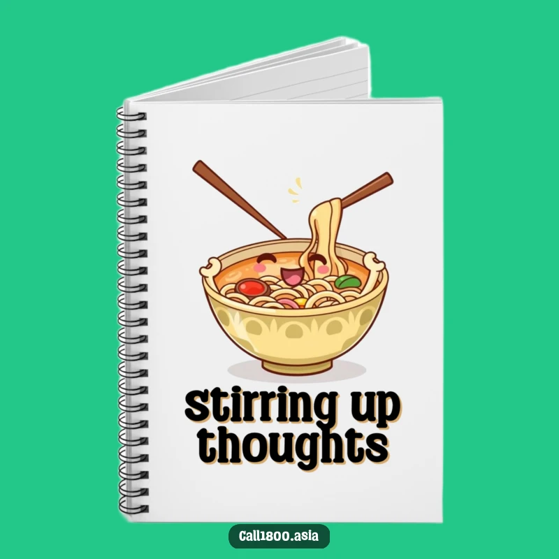 Funny Ramen Bowl Stirring Notebook: Doodle Delicious Ideas with Cartoon Fun!
