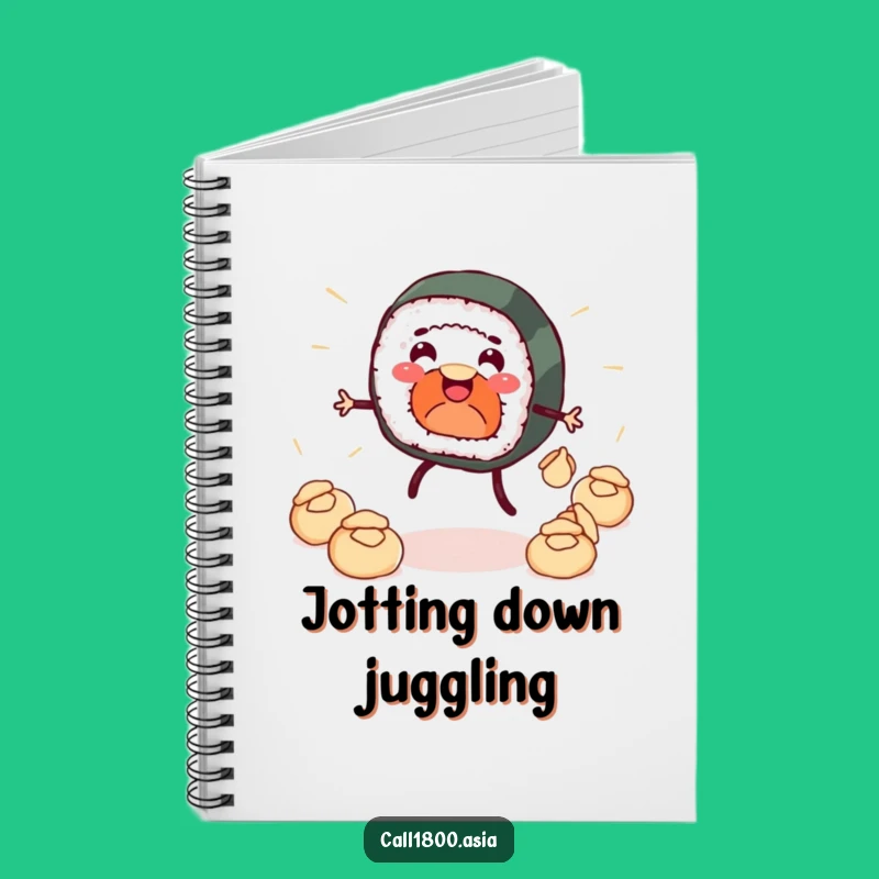 Funny Sushi Roll Juggler Notebook: Jot Down Ideas with Cartoon Fun!