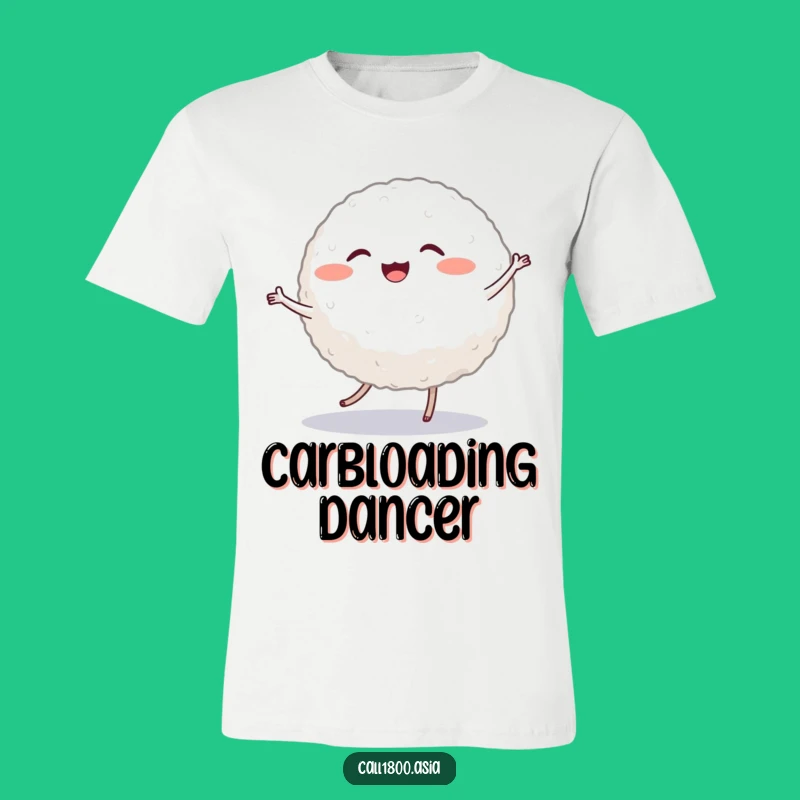 Funny Dancing Rice Ball T-Shirt: Lively Character Apparel for Humorous Style!