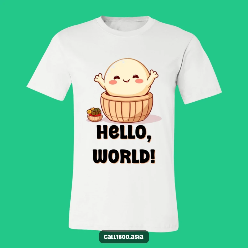 Funny Bao Bun Waving T-Shirt: Wearable Cartoon Joy for Foodies!