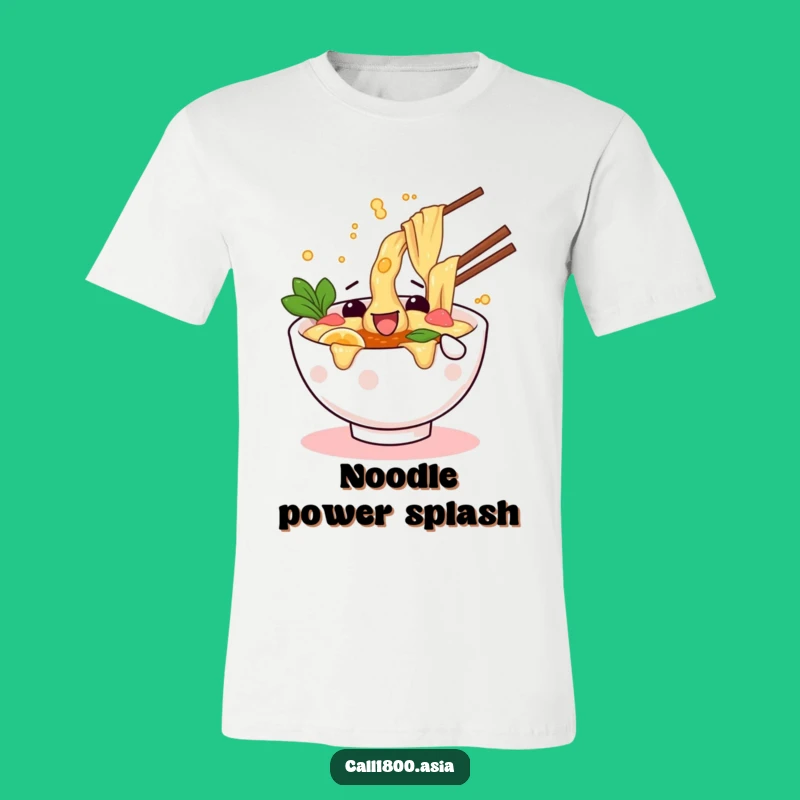 Funny Wiggling Ramen T-Shirt: Splashy Character Style for Noodle Fans!
