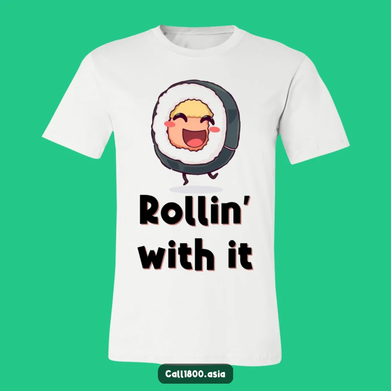 Funny Kicking Sushi Roll T-Shirt - Wearable Humor for Foodie Fun
