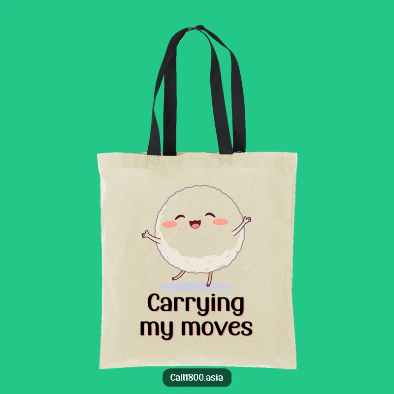Funny Dancing Rice Ball Tote Bag: Carry Your Fun with This Character!