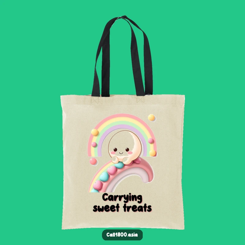 Funny Mochi Rainbow Tote Bag: Spacious and Hilarious for Sweet Hauls