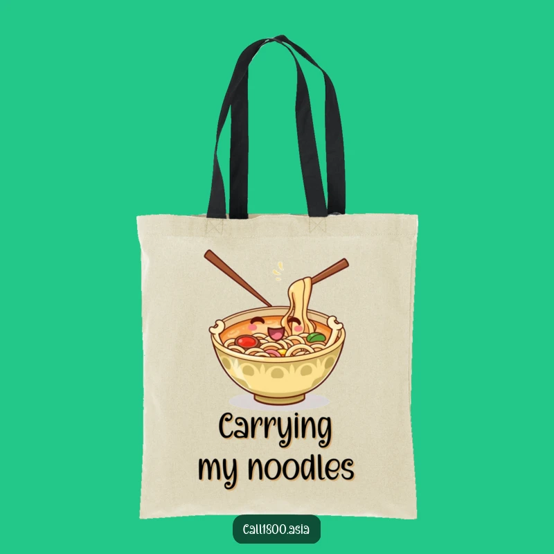 Funny Ramen Bowl Stirring Tote Bag: Carry Your Noodles and Laughs!